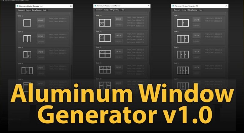Hướng Dẫn Tạo Cửa Sổ Nhôm Kính Nhanh Với Aluminum Window Generator V1.0