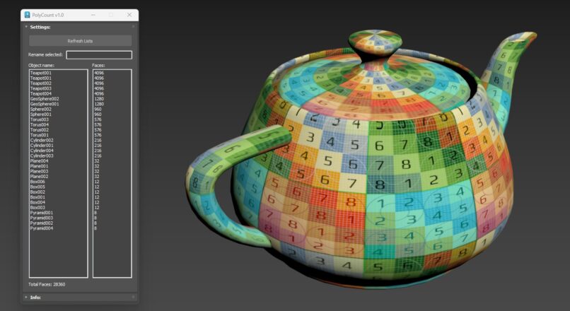 Hướng dẫn kiểm tra nhanh số lượng mặt đa giác trong 3dsMax